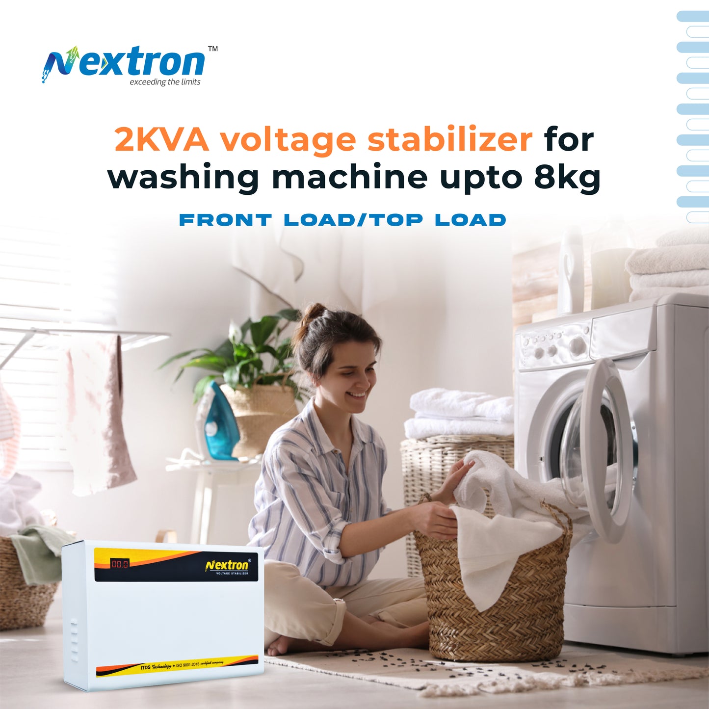 NEXTRON Digital Voltage Stabilizer for Washing Machine | Tread Mill and Microwave Oven | Working Range 160 V - 270 V