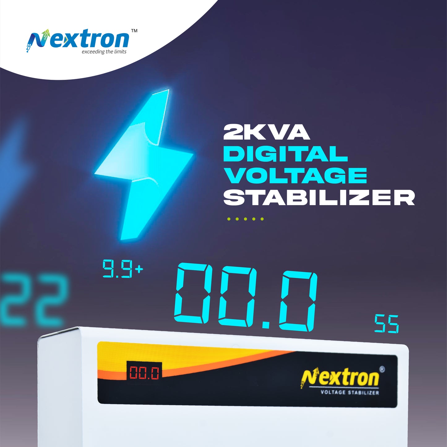 NEXTRON Digital Voltage Stabilizer for Washing Machine | Tread Mill and Microwave Oven | Working Range 160 V - 270 V