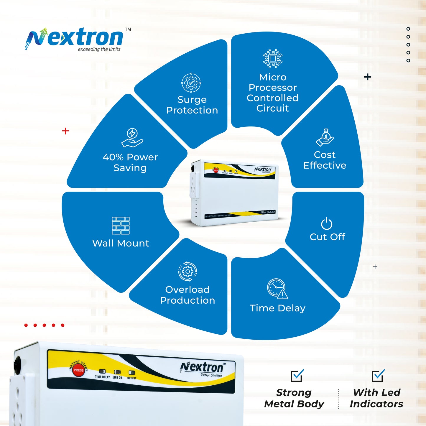 NEXTRON Voltage Stabilizer for Washing Machine | Tread Mill and Microwave Oven